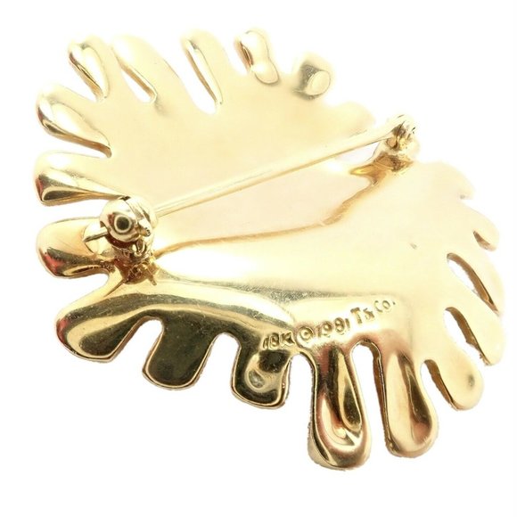 Authentic! Tiffany & Co Cummings 18k Yellow Gold Nickelodeon Abstract Pin Brooch - Picture 4 of 7